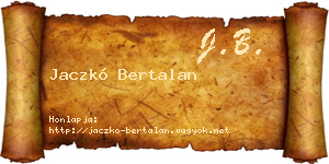 Jaczkó Bertalan névjegykártya