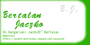 bertalan jaczko business card